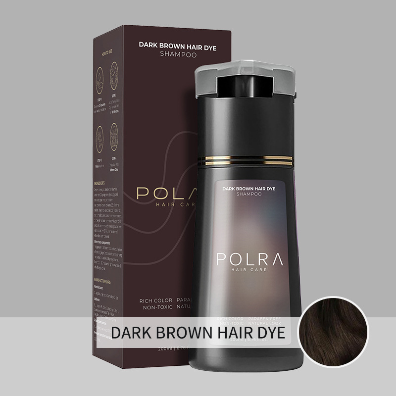 200ml Polar Hair Instant Dye Shampoo,Hair Color Shampoo for Hair Natural Colour