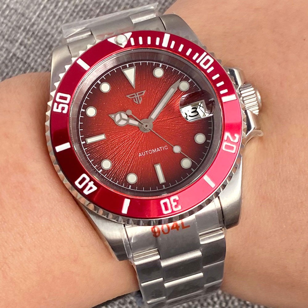 Tandorio Blue Dial 40mm Miyota 8215 PT5000 Mechanical 200M Diving Watch Men