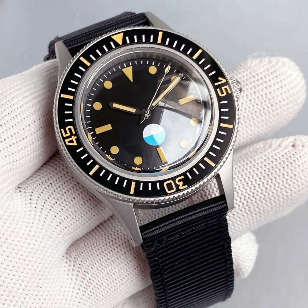 Tandorio 40mm Sapphrie Glass Retro 50-Fathoms Diver Men Watches For Miyota 8215