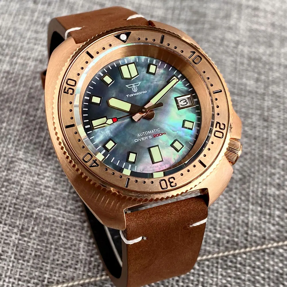 CuSn8 Solid Bronze Turtle Japan NH35 Automatic Diver Men Watch Sapphire Glass