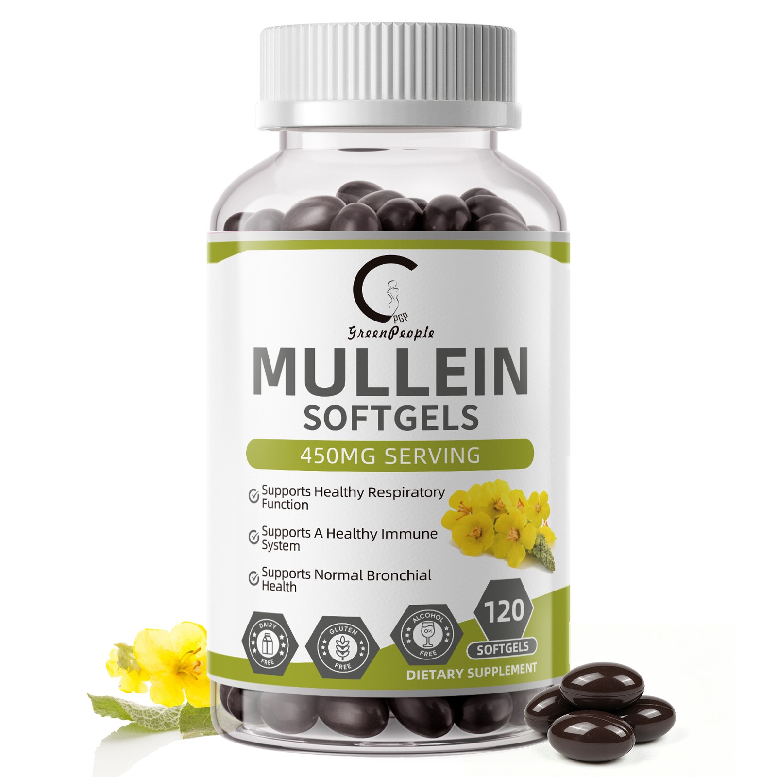 1-5X Mullein Leaf Extract , Support Lung Cleanse Respiratory ,120 Capsules