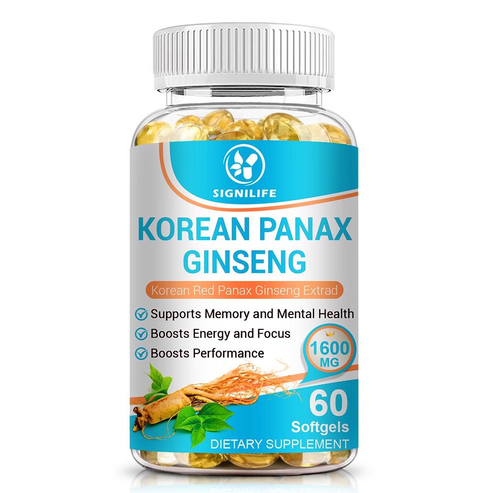 Korean Red Panax Ginseng 120 Capsules – 1600mg Extra Strength NON-GMO No Fillers