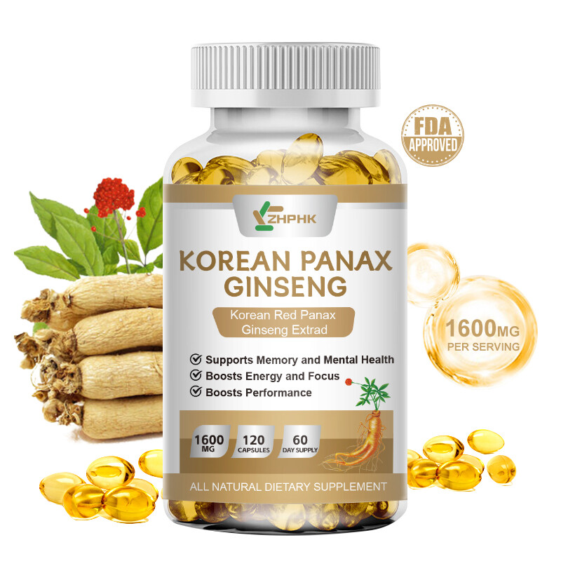 120/240/480 Best Korean Red Panax Ginseng Capsules 1600mg Extra Strength NON-GMO
