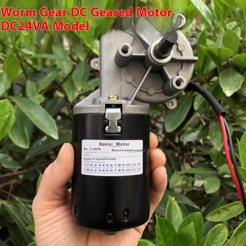 24V High Power Worm Gear DC Geared Motor Self-Locking High Speed Reduction Motor
