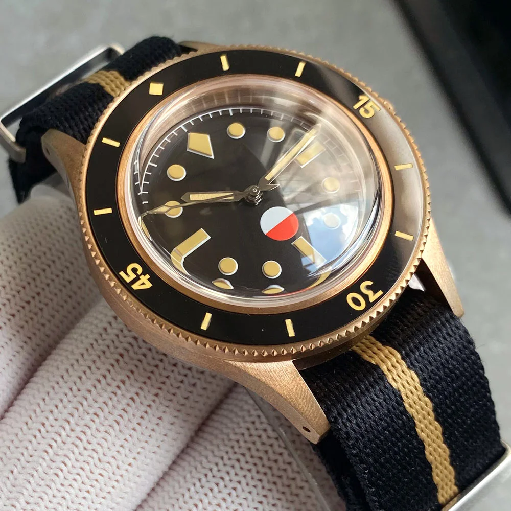 Tandorio 50 Fathoms Real CUSN8 Solid Bronze NH35A Auto Vintage Men Watch 20ATM