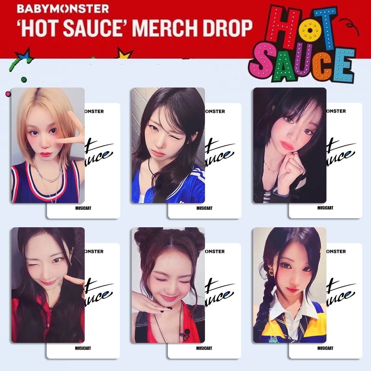 6pc/set BABYMONSTER HOT SAUCE Pharita Ahyeon Album Photocard Special Photocard