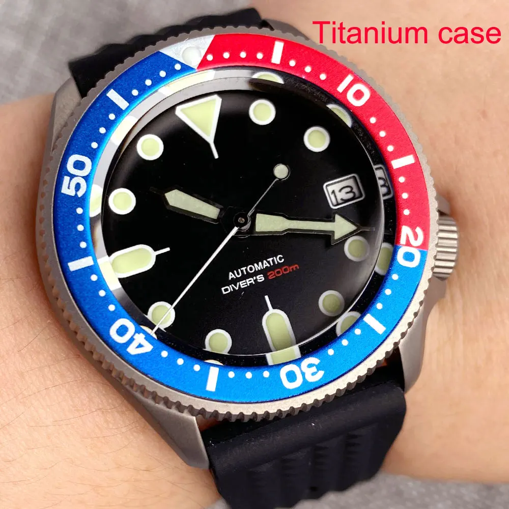 Tandorio New 20ATM 37mm SKX Style Diver Titanium Automatic Watch Sapphire Glass