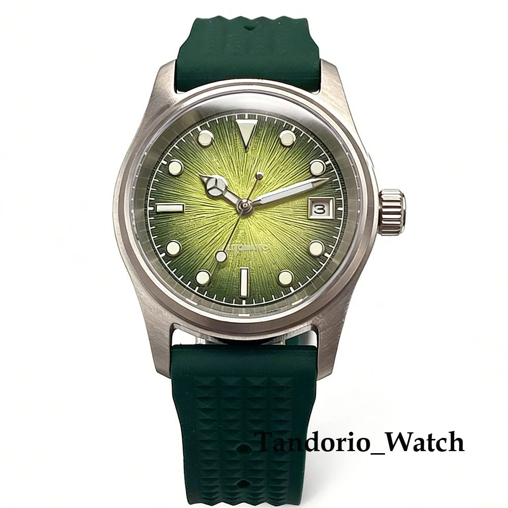 Tandorio 36mm 20ATM Stainless Steel Pilot Automatic Men Watch For Miyota 8215