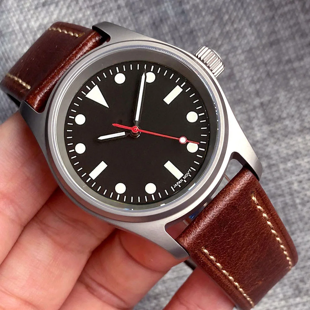 Tandorio New 36mm Titanium Japan NH35 Automatic Pilot Men Watches Sapphire Glass