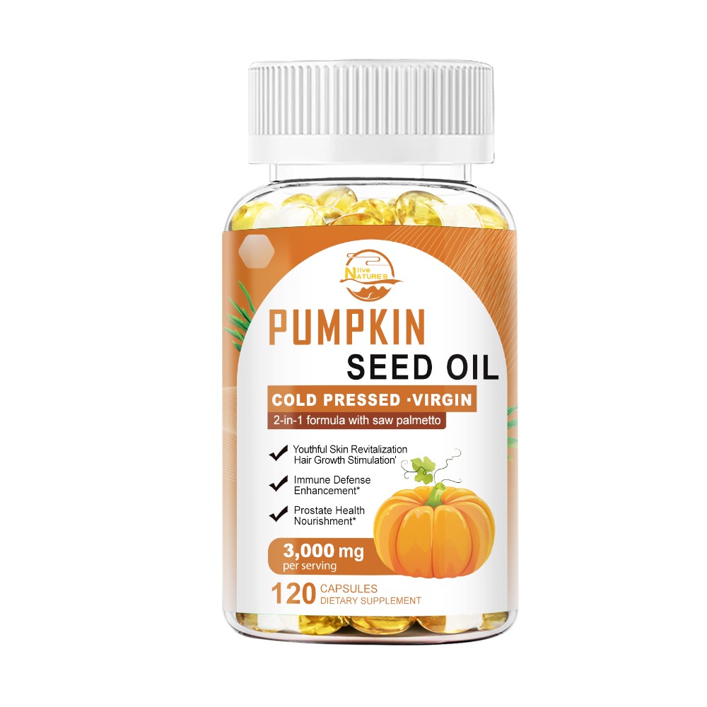 Pumpkin Seed Oil with Saw Palmetto 3000mg Energy Booster Body Support Softgels