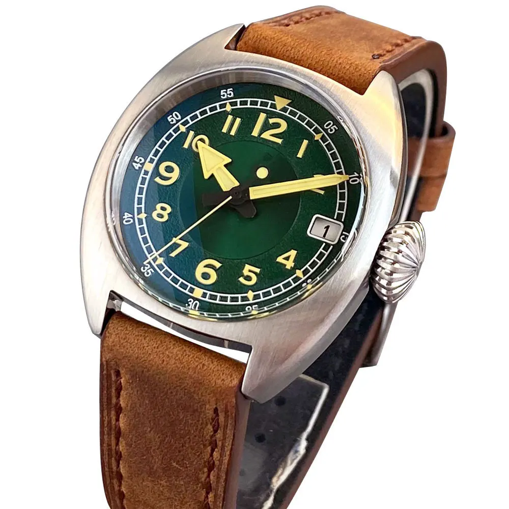 Sapphire Glass Full Solid CnSu8 Bronze Automatic Men Watches For Japan NH35 36mm