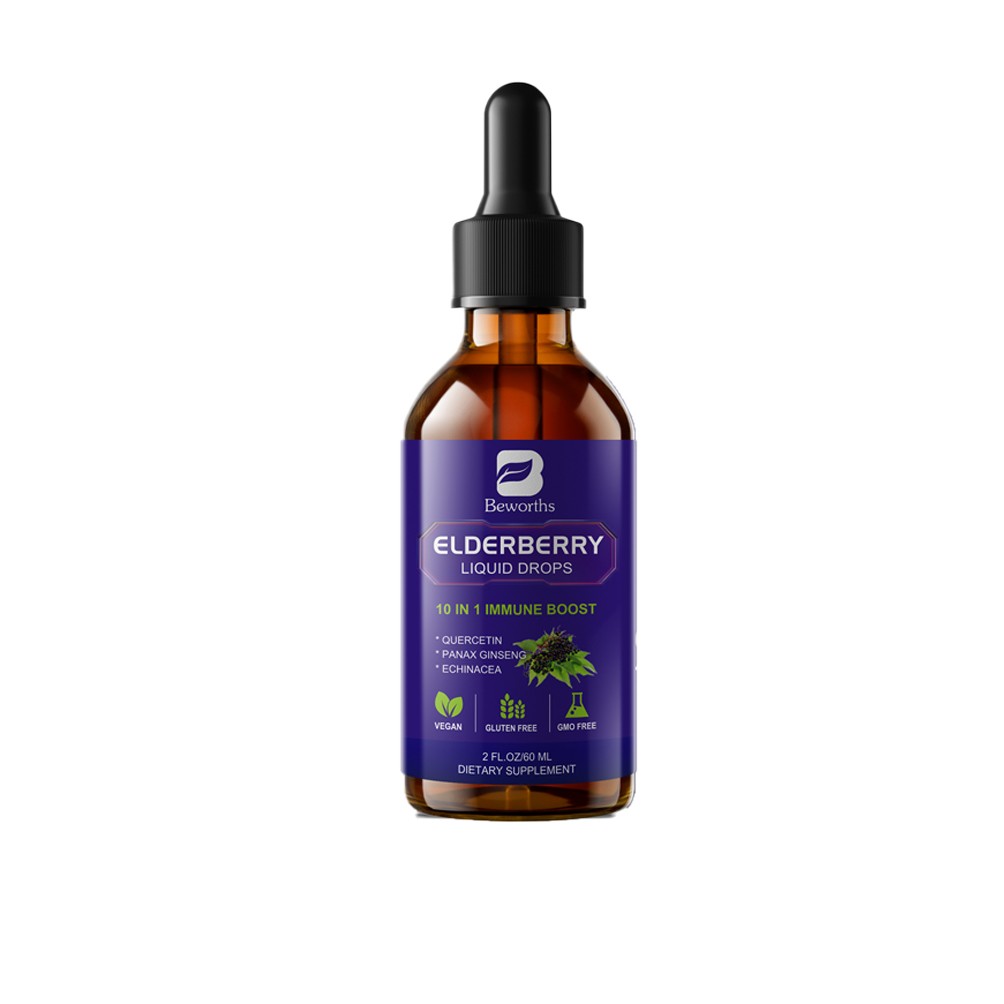 1-5x Black Elderberry Drops – Vegan Elderberry Liquid Extract for Immune Support