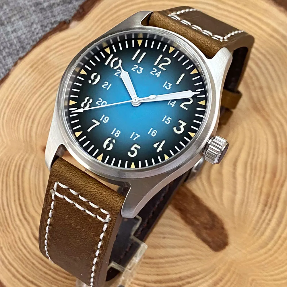 Tandorio 39mm Japan NH35/Miyota 8215 Automatic Men Watch Gradien Sandwich Dial