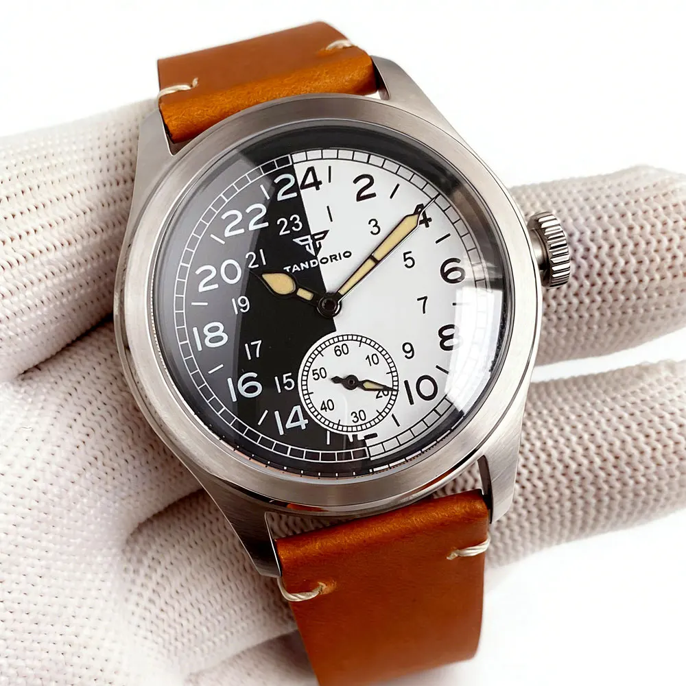 Tandorio New Sapphire Glass Retro Field Mechanical Men’s Watch For ST1701 10ATM