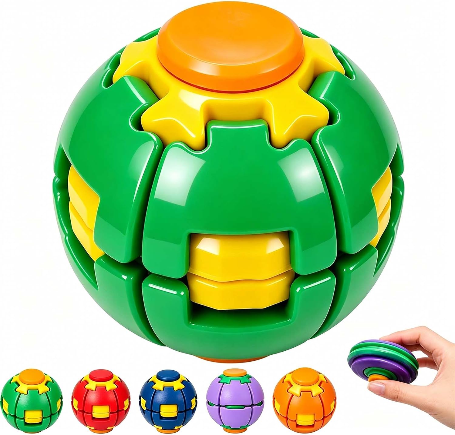 3D Printed Rotating Fidget Toy Push Stress Relief Ball Sensory Finger Toy USA