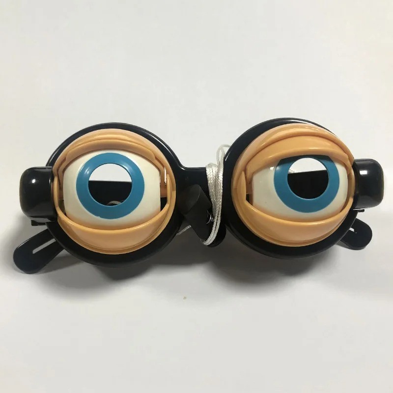 Kinetic Crazy Eyes Glasses, Winking Prank Eyewear Manual Blink Funny Party Props