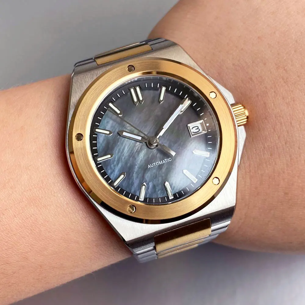 Tandorio 40mm Rose Gold Japan NH35A Mechanical Men’s Watch Mother of Pearl Dial