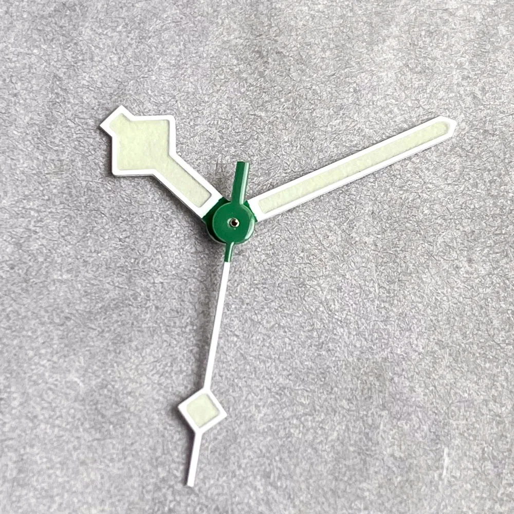 Tandorio Green Luminous Snowflake Watch Hands Set Fit NH35 NH36 ETA 2824 Miyota