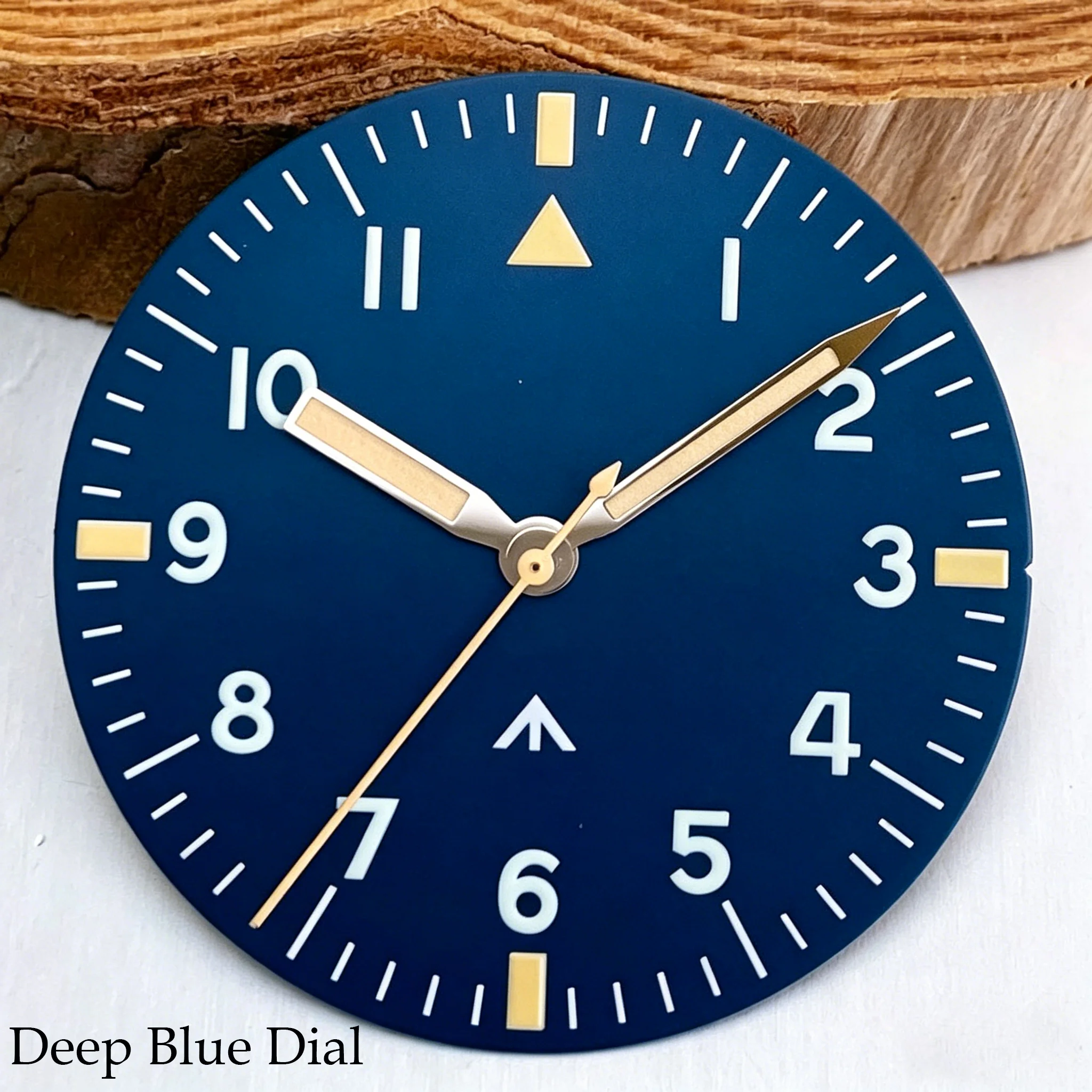 Tandorio New 33.5mm No Logo Blue/Black Mod Watch Dial For VH31/PT5000/NH35 NH36