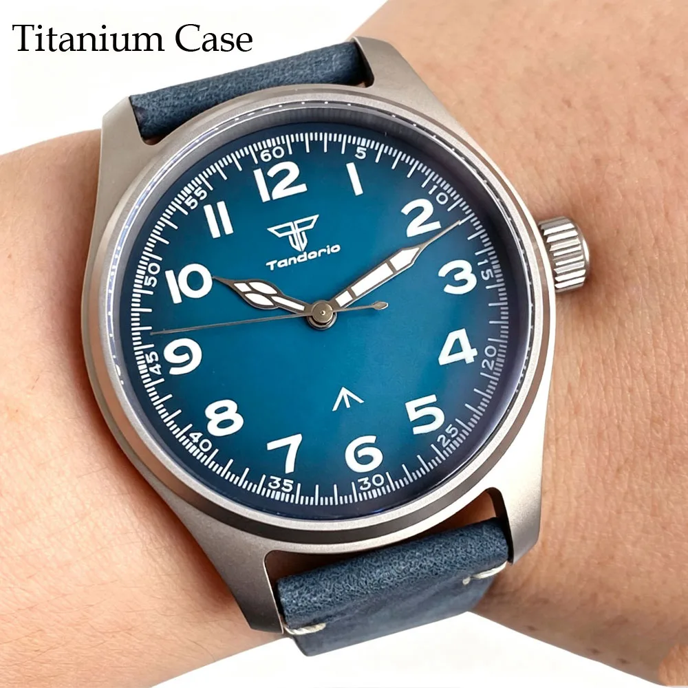 Tandorio 39mm VH31 Sweep Second Quartz Watches For Men Sapphire Glass 20ATM
