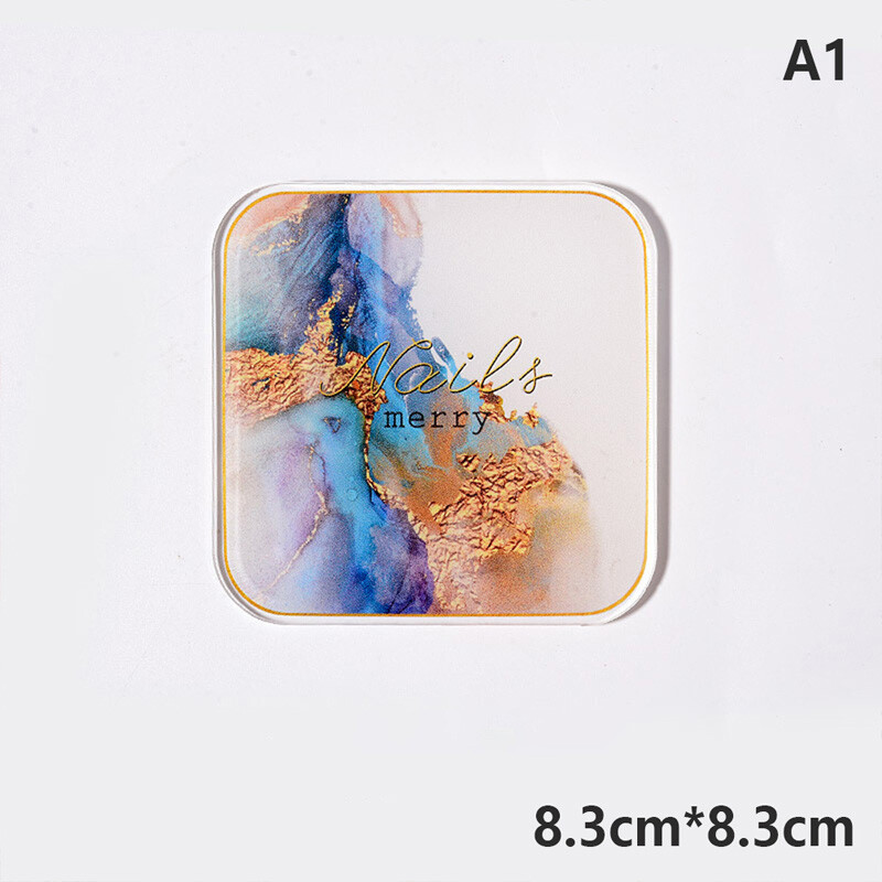 Resin Stone Nail Art Acrylic Palette Display Board Painting Color Mixing TooLNGA