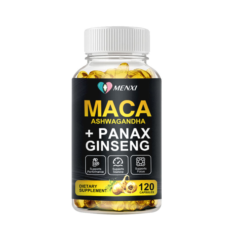 Organic maca root black red yellow 120 capsules maca extreme extract For Men
