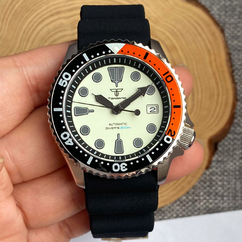 Tandorio 41mm Diving Style Sapphire Full Lume Dial Japan NH35A Auto Men Watch