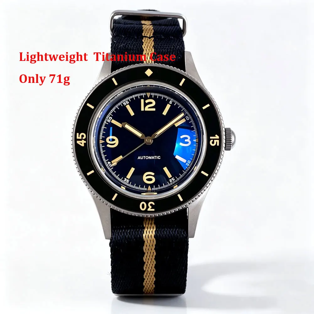 Tandorio 40mm Titanium NH35 Automatic Mechanical Men Watch AR Sapphrie Glass
