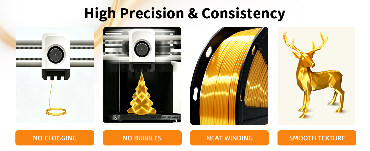 Glossy Silk PLA 3D Printer Filament 1.75mm