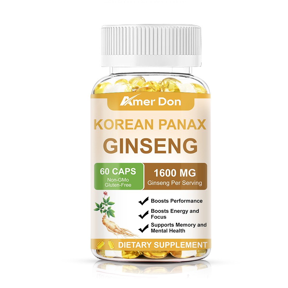 Red Korean Panax Ginseng 1600mg 60/120 Capsules – Energy/Endurance/Memory/Focus