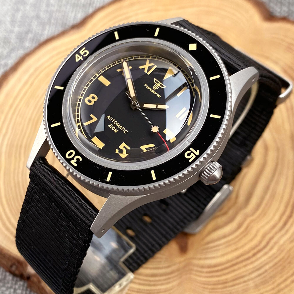 NH35A PT5000 Tandorio 40mm Black Dial Lume Auto 20ATM Diving Men Watch 120 Click