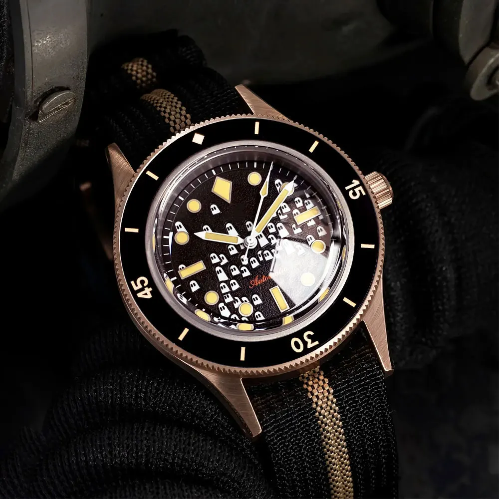 Tandorio 40mm Japan NH35/Miyota 8215 CUSN8 Bronze Automatic Watch Sapphire Glass