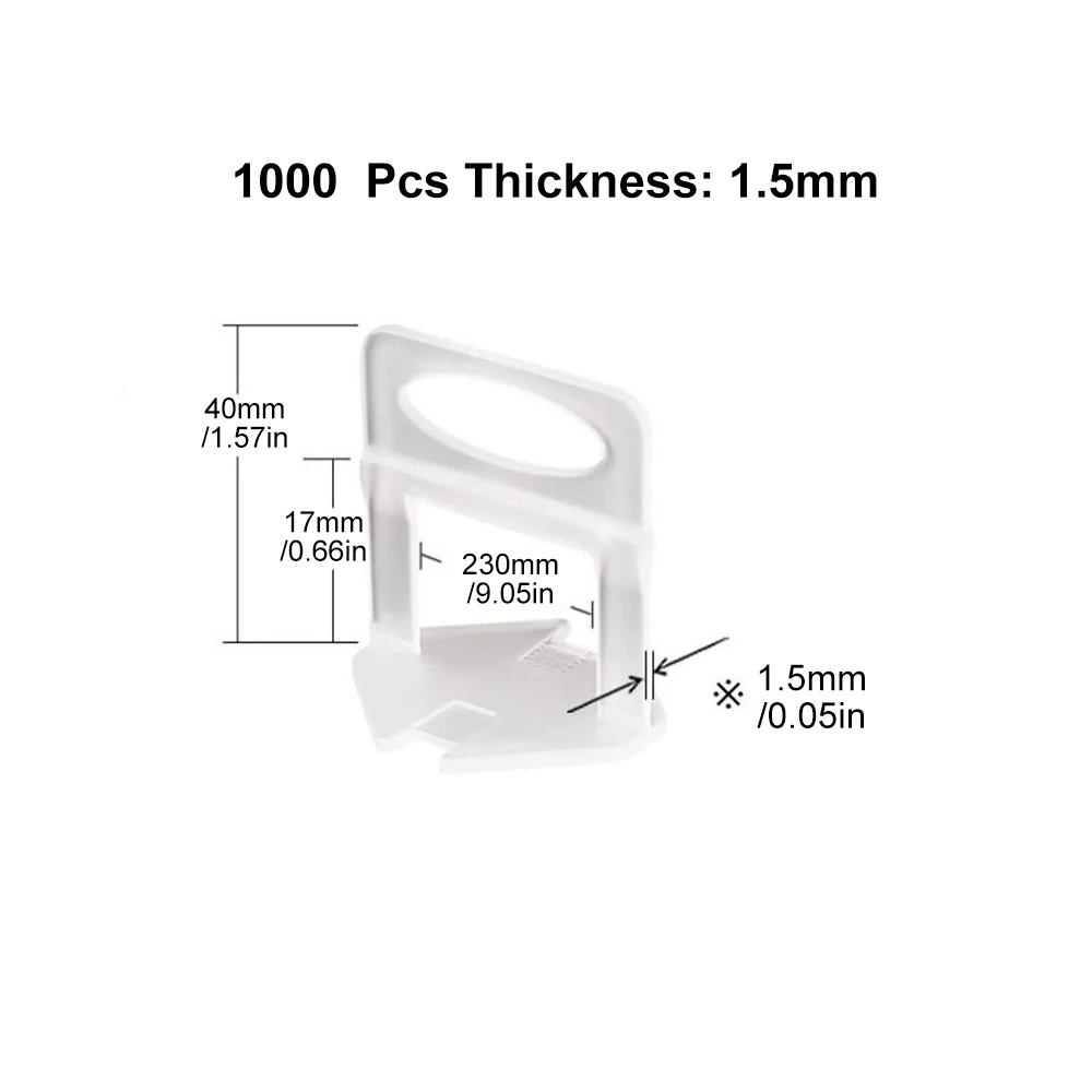 200-1000pcs Tile Leveling Spacer System Clips Wedges Flooring Tool 1.5/2/3mm