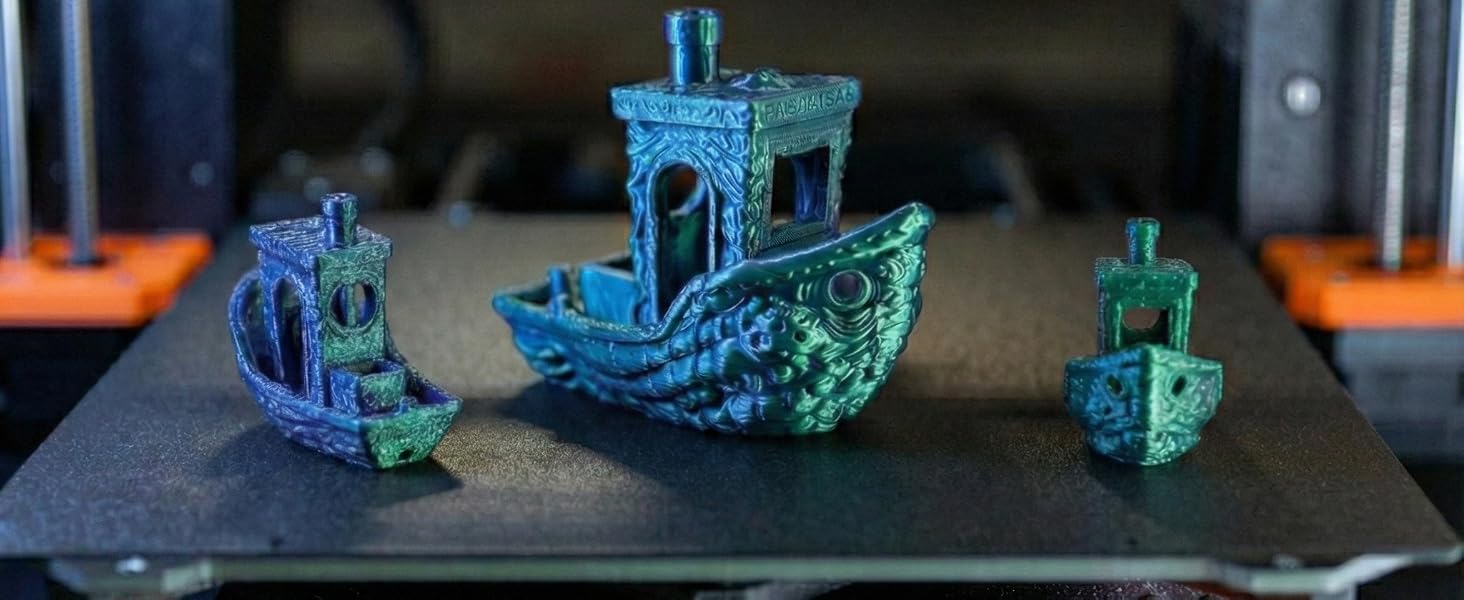 Silk PLA dual color blue green