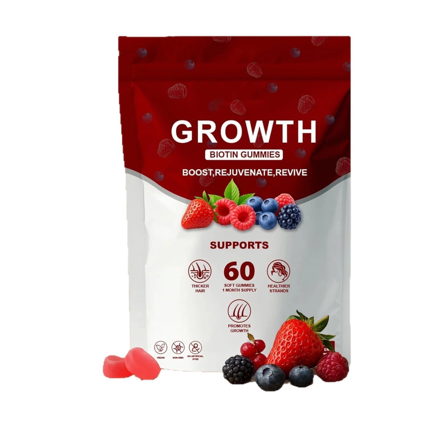 Lumin Hair Growth Gummies Biotin Vitamins Hair Skin Nails Support 60 Ct