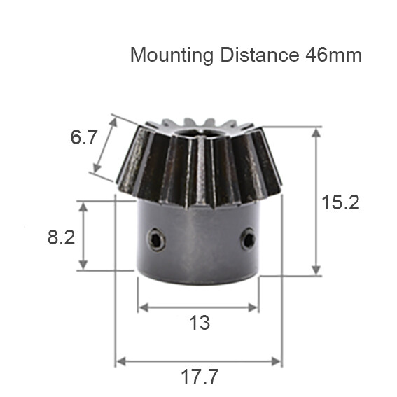 1 Modul 15/45T 45# Stahl Kegelradgetriebe Stahlübersetzung 1:3 Getriebe Gear 90&deg;