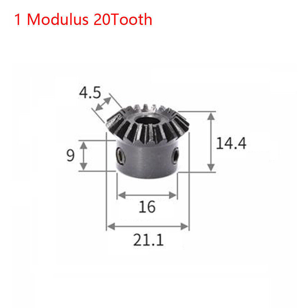 1Stck 1/1,5/2 Modul Kegelradgetriebe 90&deg; mit Keilnut Kegelrad 1:1 Paar C45 Stahl