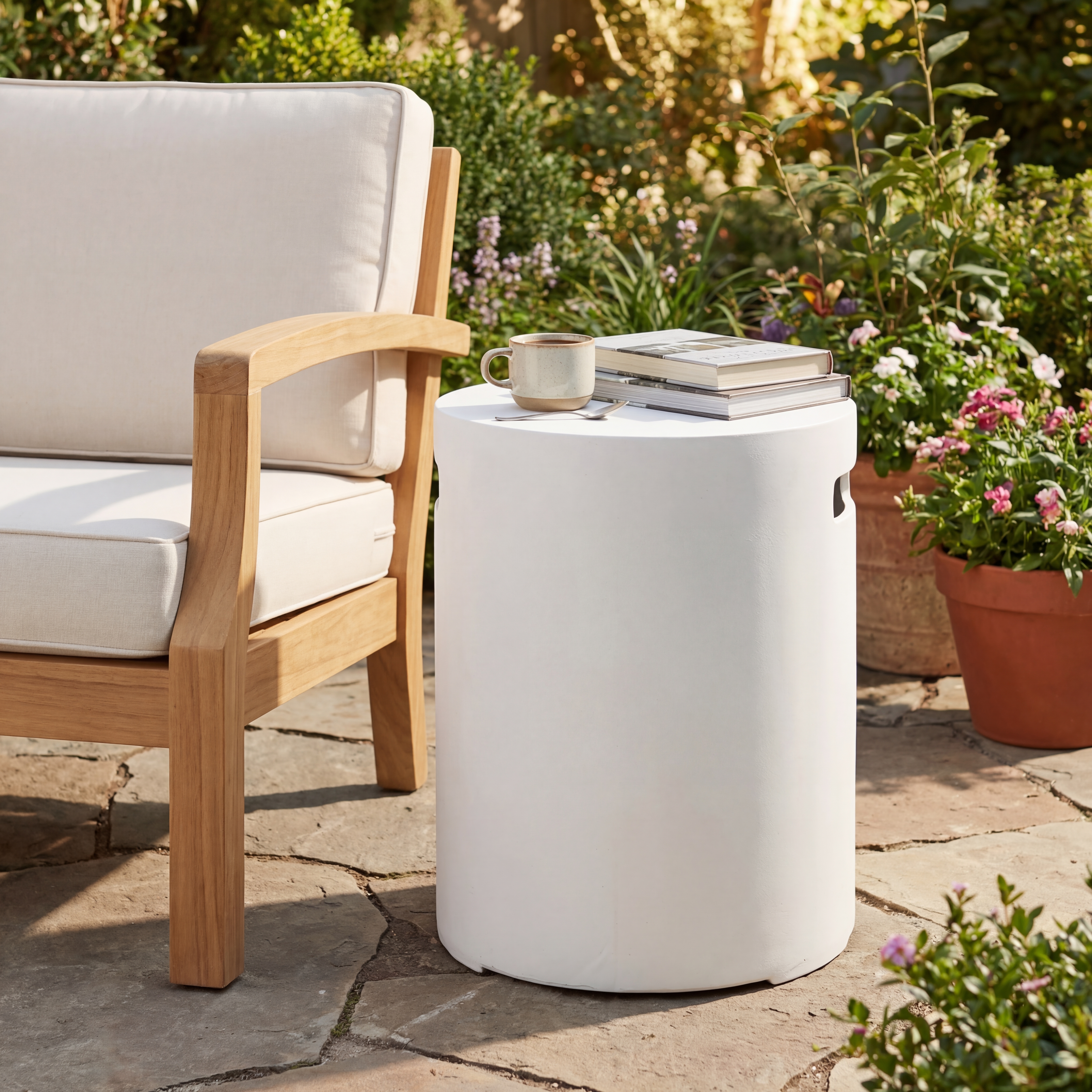 16x20 inch MGO Tank Holder/Side Table, White - Produktbild 1