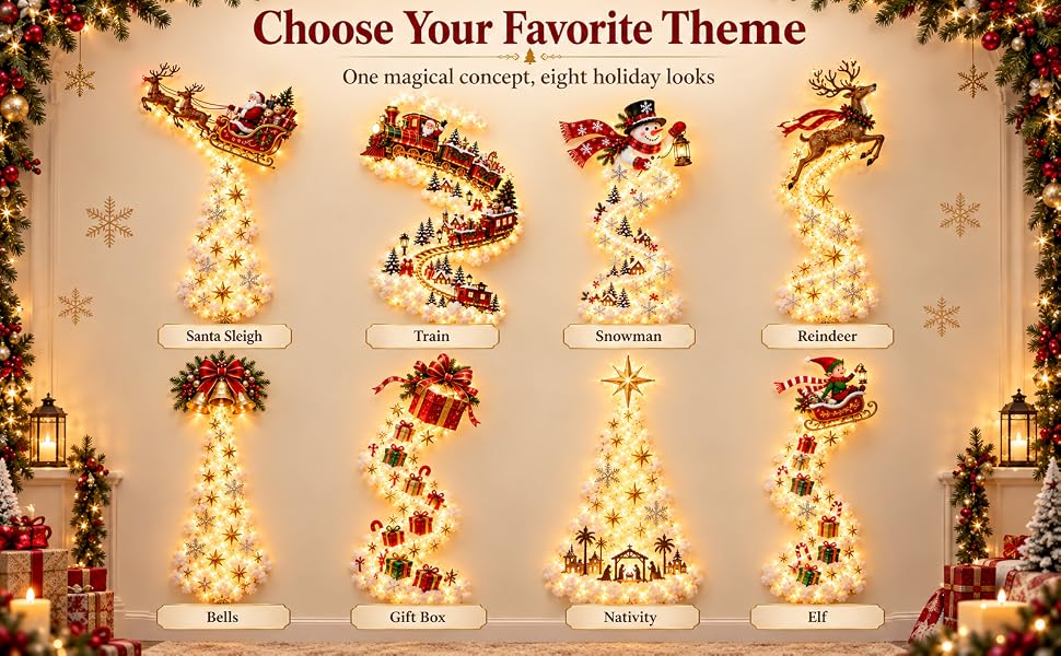 christmas glow wall silhouette lights