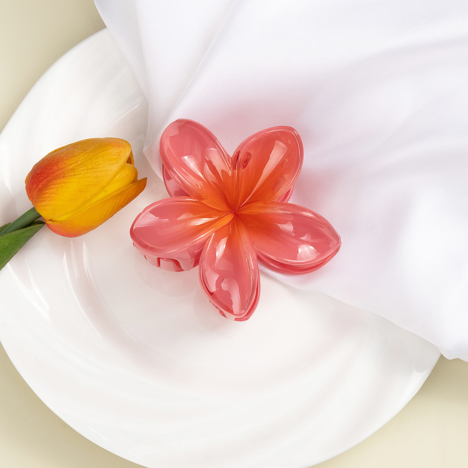 8cm Women Large Flower Hair Claw Clamps Frosted Hair Clips.Headwear Claw Girl.UK